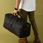 Royalton Black Leather Duffle Bag