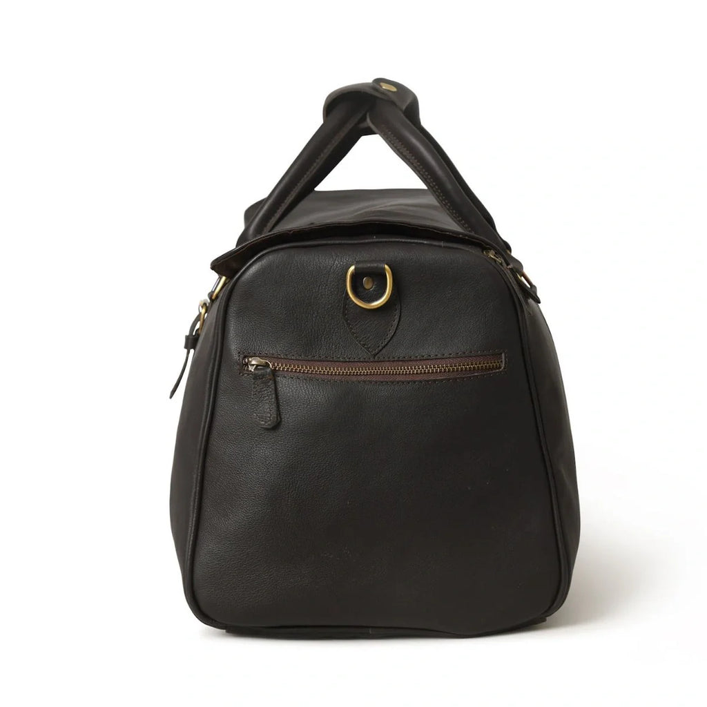 Royalton Black Leather Duffle Bag