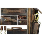 Oslo – Vintage Buffalo Leather Laptop Work Briefcase – hardware detail