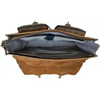 Oslo – Vintage Buffalo Leather Laptop Work Briefcase – interior view