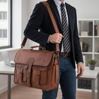 Maple – Full-Grain Buffalo Leather Laptop Briefcase Work Bag