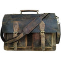 Oslo – Vintage Buffalo Leather Laptop Work Briefcase – front view