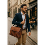 Maple – Full-Grain Buffalo Leather Laptop Briefcase Work Bag