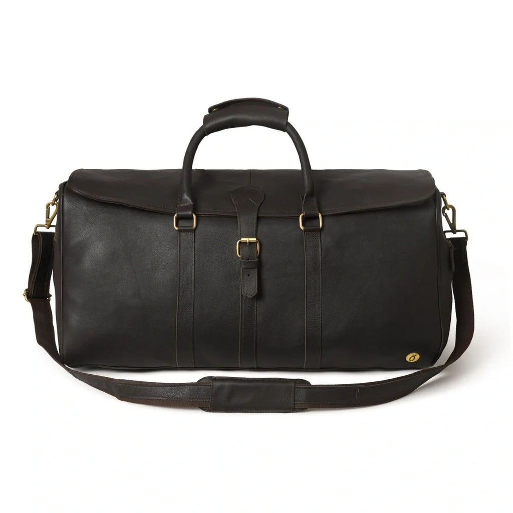 Royalton Black Leather Duffle Bag