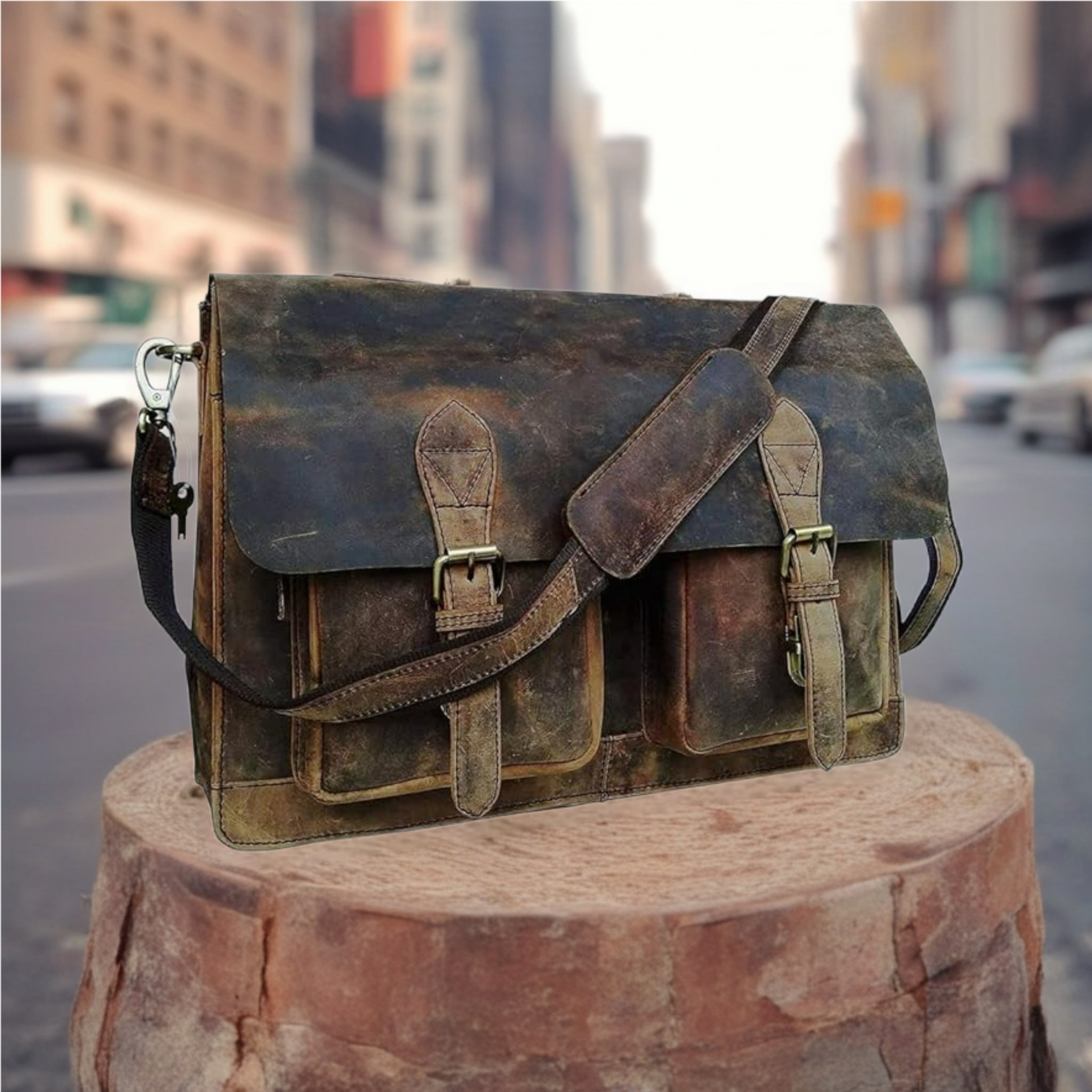 Oslo – Vintage Buffalo Leather Laptop Work Briefcase