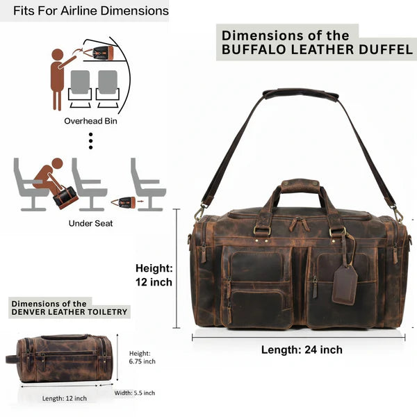 Driftstone – Aged Buffalo Leather Duffel