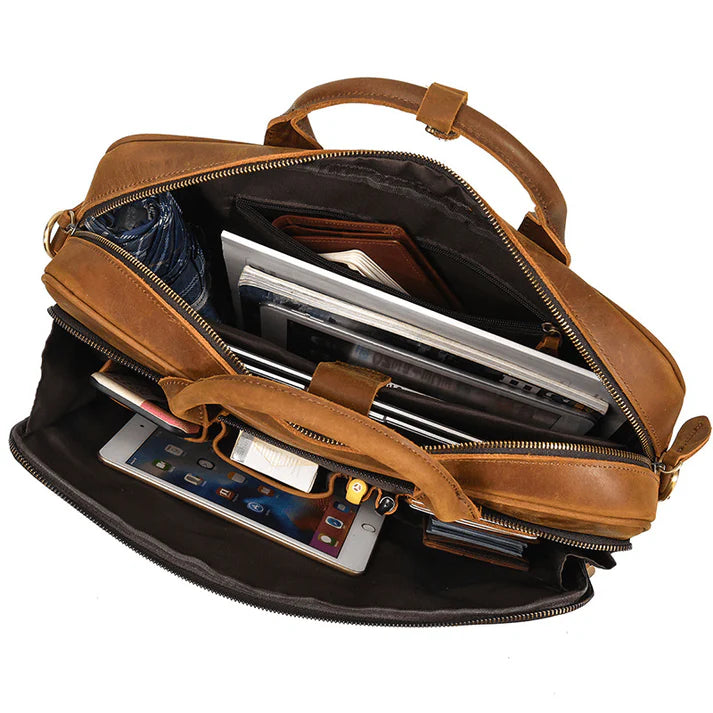 Aspen – Buffalo Leather Laptop Messenger Business Bag