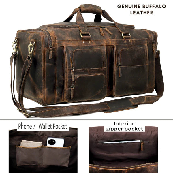 Driftstone – Aged Buffalo Leather Duffel