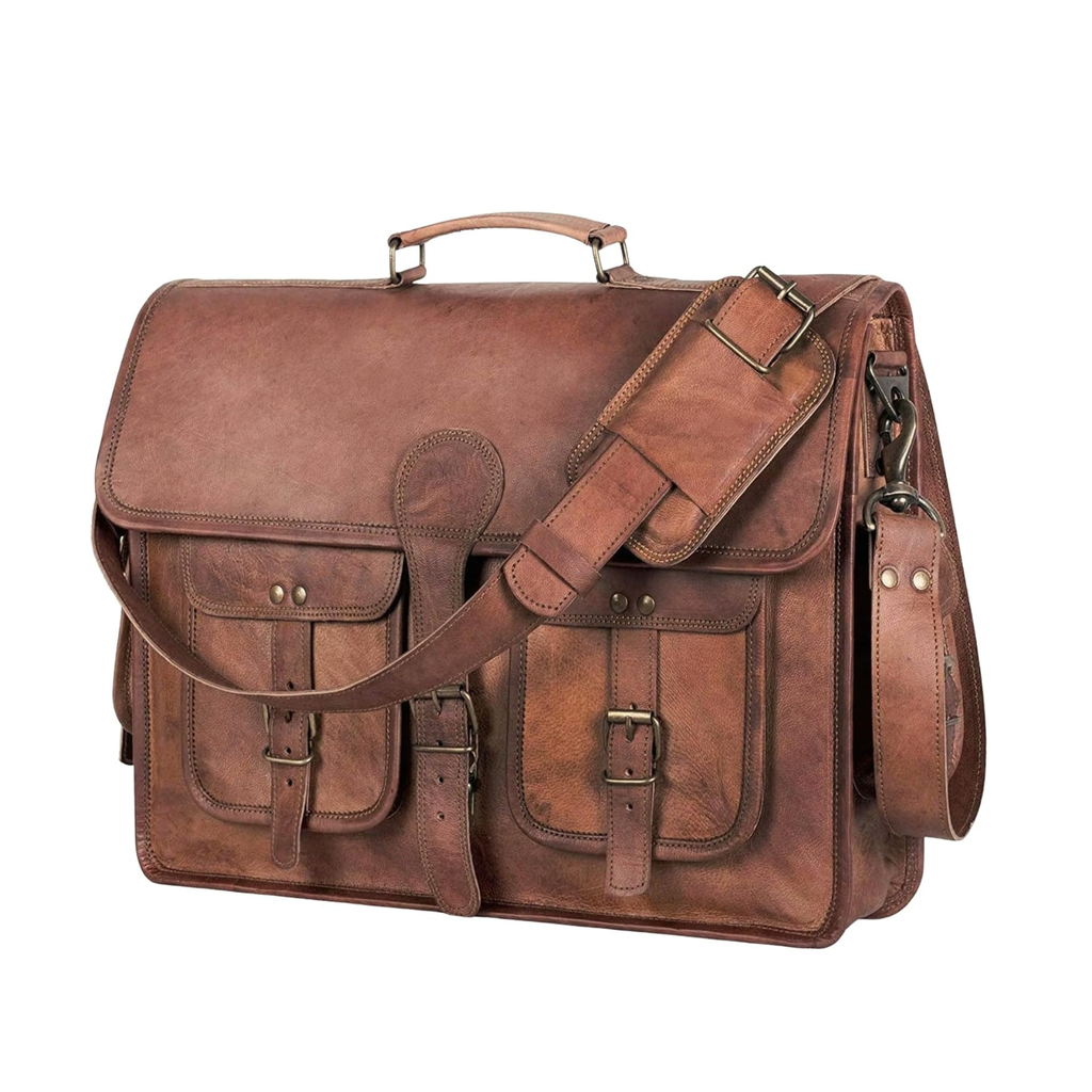 Maple – Full-Grain Buffalo Leather Laptop Briefcase Work Bag