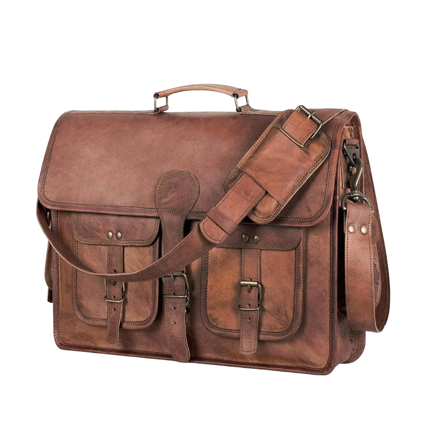 Maple – Full-Grain Buffalo Leather Laptop Briefcase Work Bag