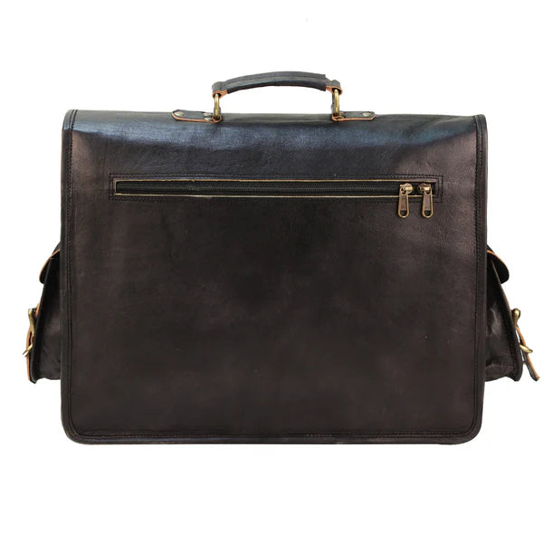 Dakota – Full-Grain Black Leather Briefcase
