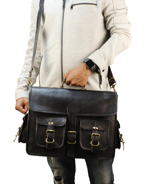 Dakota – Full-Grain Black Leather Briefcase