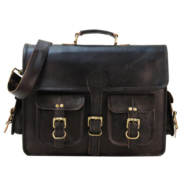 Dakota – Full-Grain Black Leather Briefcase