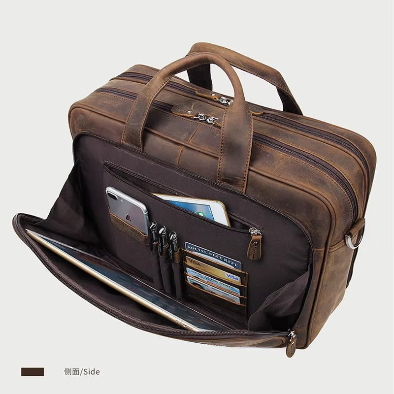 Canyon – Buffalo Leather Laptop Briefcase Office Bag