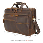 Nash – Crazy Horse Buffalo Leather Briefcase (18")
