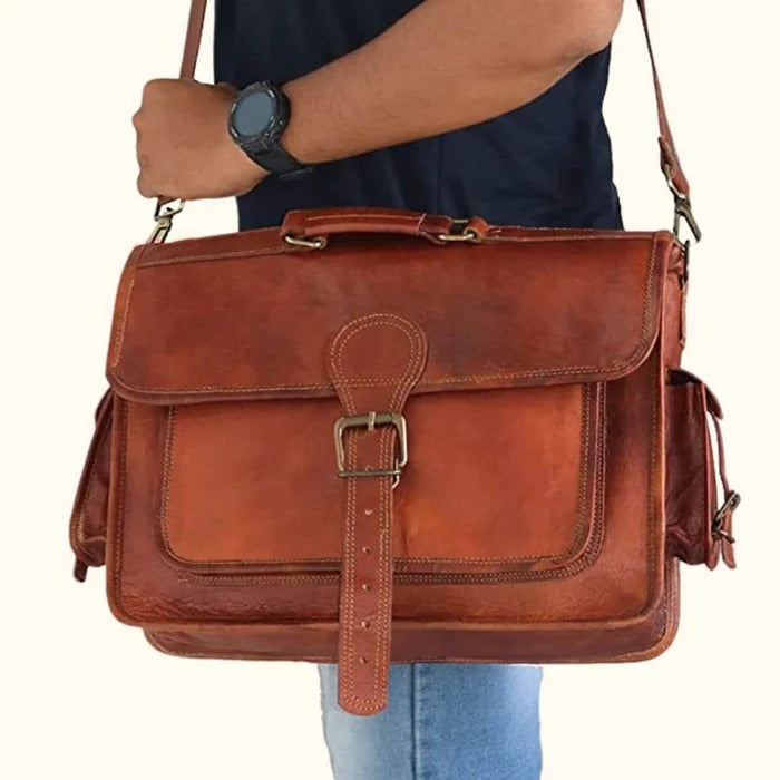 Vienna – Full-Grain Leather Business Laptop Briefcase