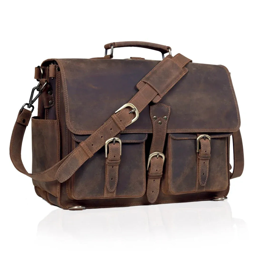 Atlas | Full-Grain Buffalo Leather Large Laptop Bag