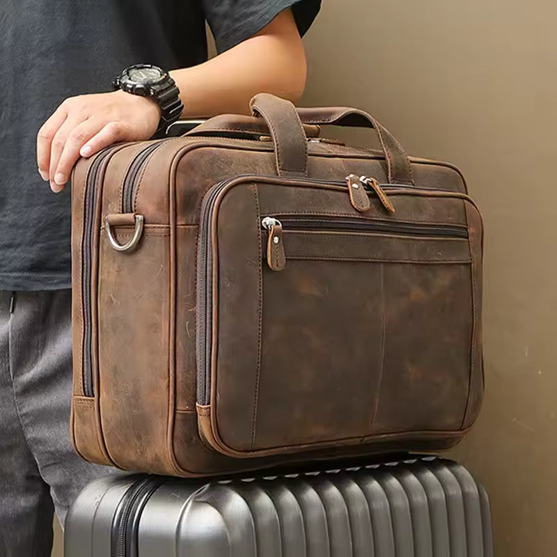 Canyon – Buffalo Leather Laptop Briefcase Office Bag