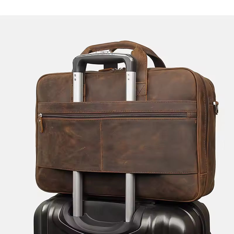Canyon – Buffalo Leather Laptop Briefcase Office Bag – Hunter Leather Goods