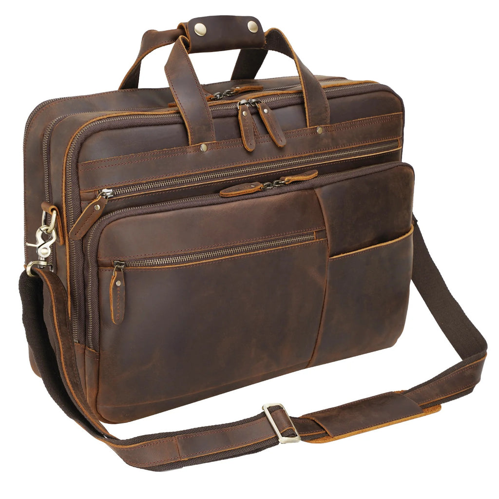 Nash – Crazy Horse Buffalo Leather Briefcase (18")