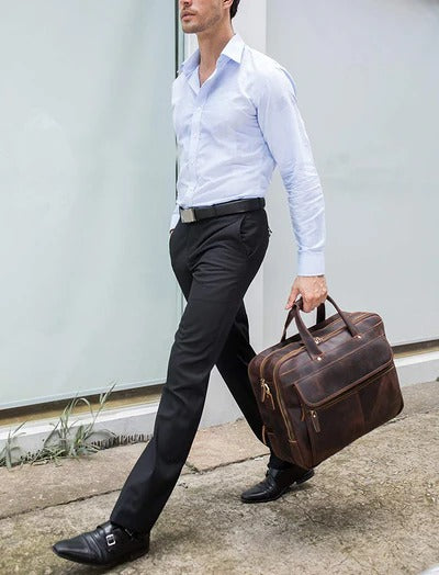 Nash – Crazy Horse Buffalo Leather Briefcase (18")