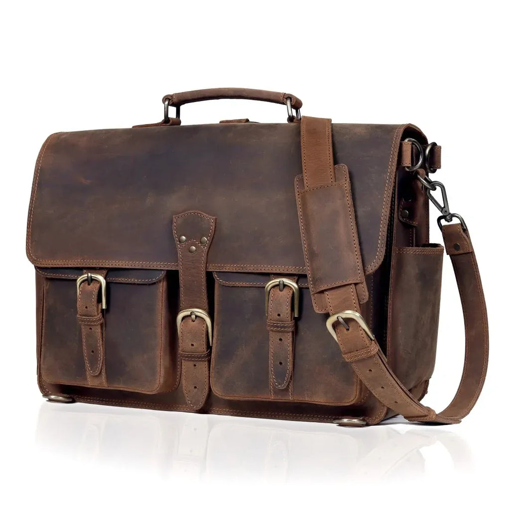 Atlas | Full-Grain Buffalo Leather Large Laptop Bag