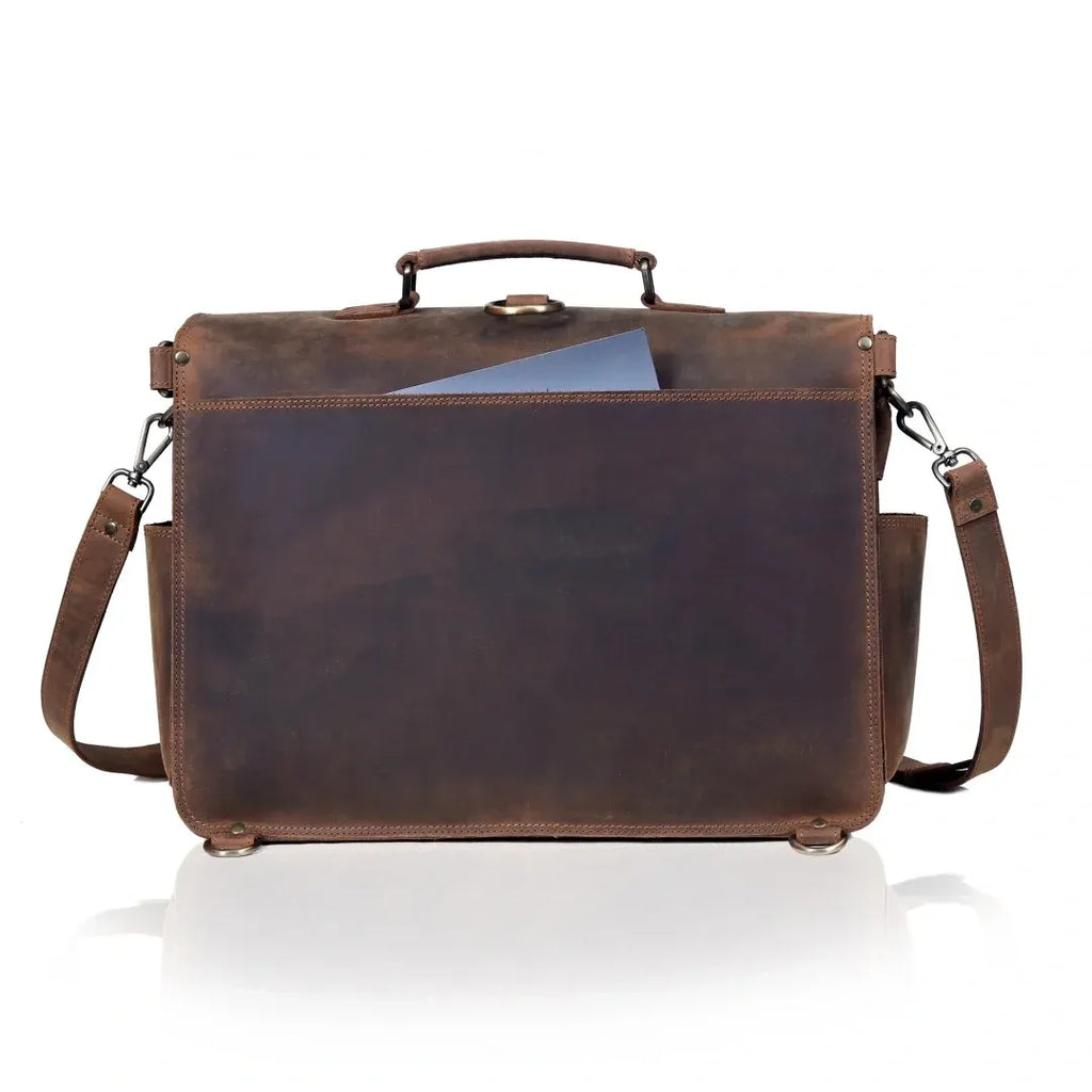 Atlas | Full-Grain Buffalo Leather Large Laptop Bag