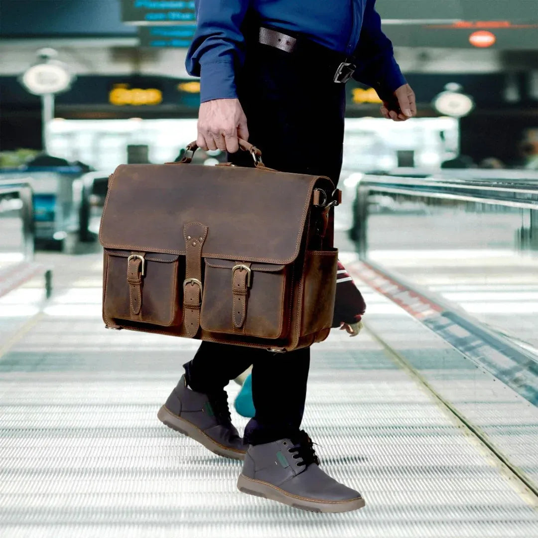 Atlas | Full-Grain Buffalo Leather Large Laptop Bag