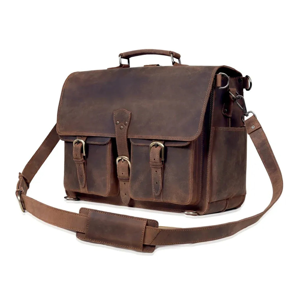 Atlas | Full-Grain Buffalo Leather Large Laptop Bag