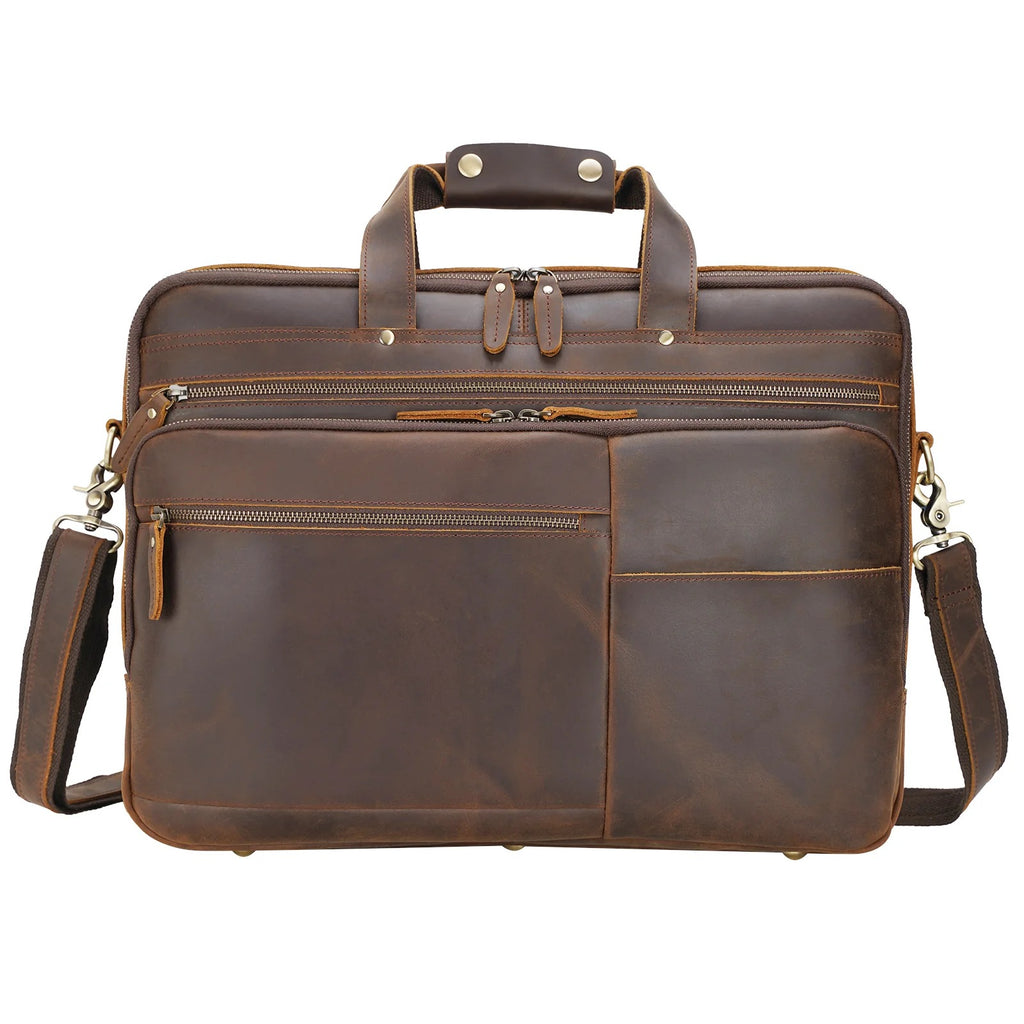 Nash – Crazy Horse Buffalo Leather Briefcase (18")